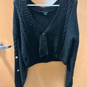 Black Button-Up Women's Sweater